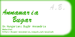 annamaria bugar business card